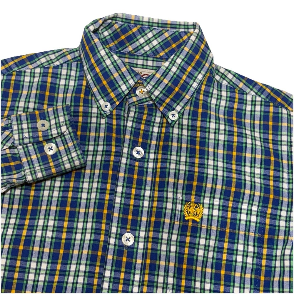 Cinch Shirt Boys XS 4/5 Blue Plaid Button Down‎ Long Sleeve Western Cowboy Rodeo